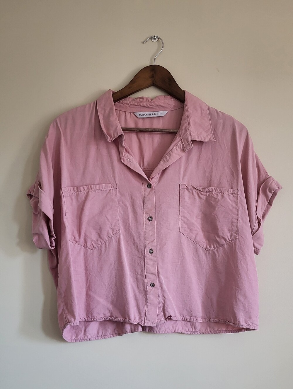 Suko Jeans Pink Tencel Button-Down Shirt